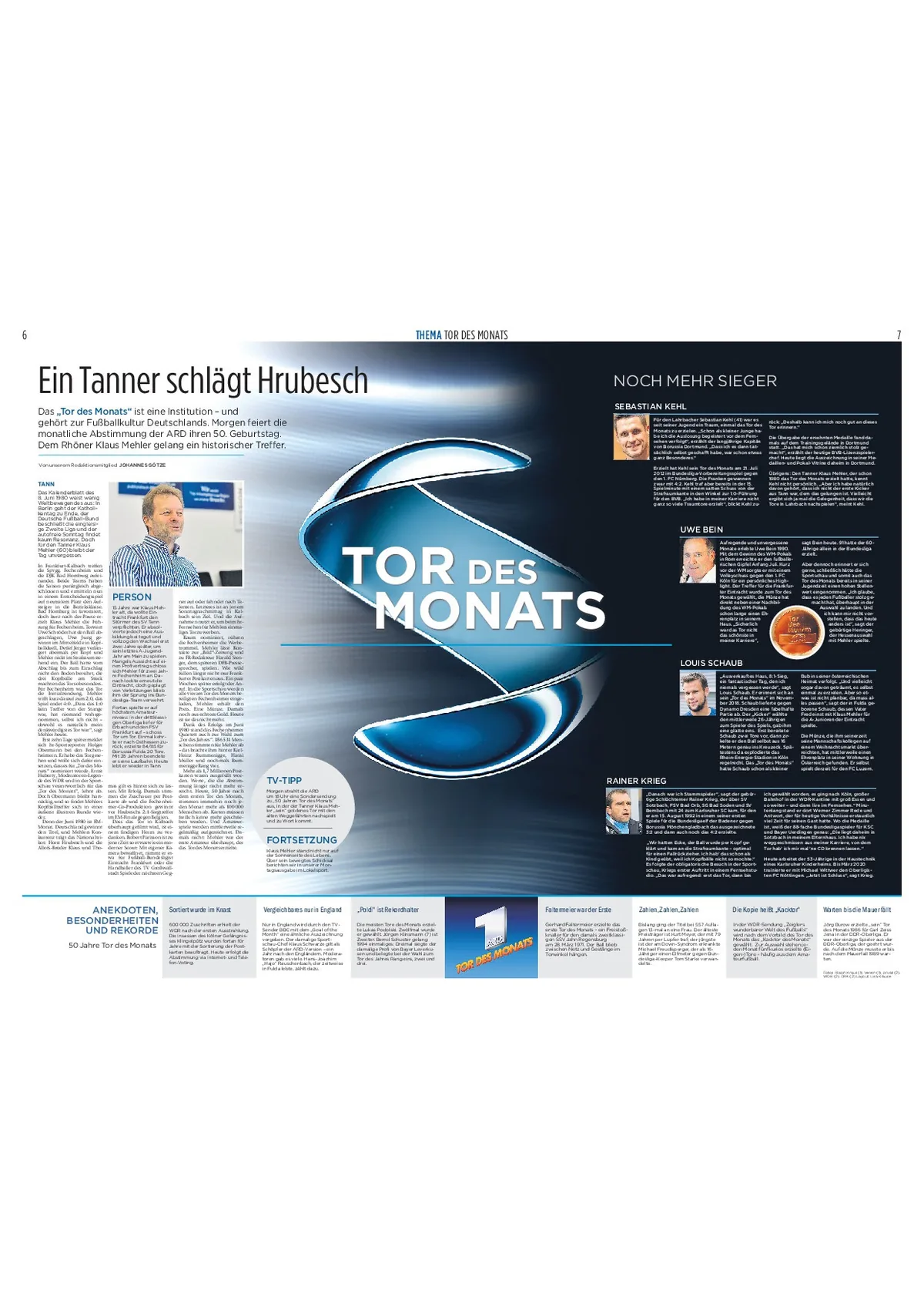 Zeitungsartikel der Fuldaer Zeitung über Klaus Mehler, Seite 1