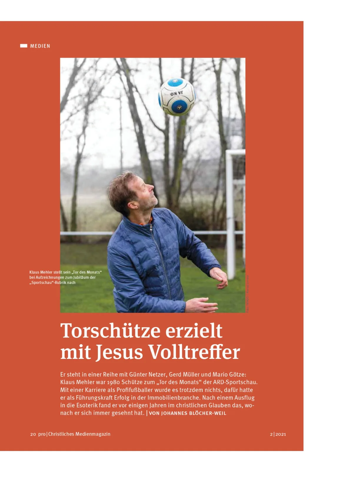 Artikel im Magazin PRO über Klaus Mehler, Seite 1